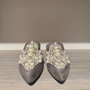 SHEIN Embellished Pearl Mules